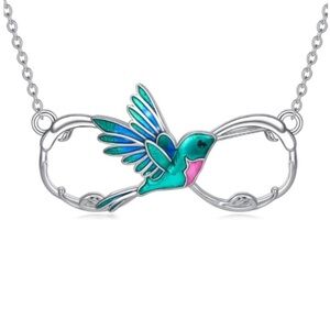 18k Hummingbird Infinity Love Necklace